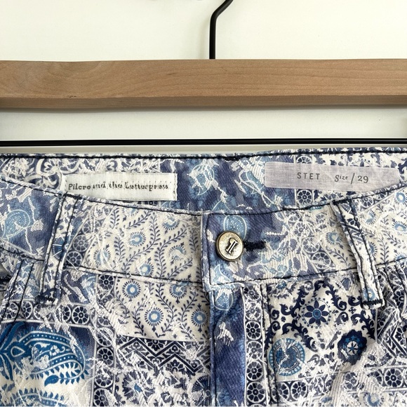 ANTHROPOLOGIE Pilcro Jacquard Spring Summer Pants - Picture 6 of 16